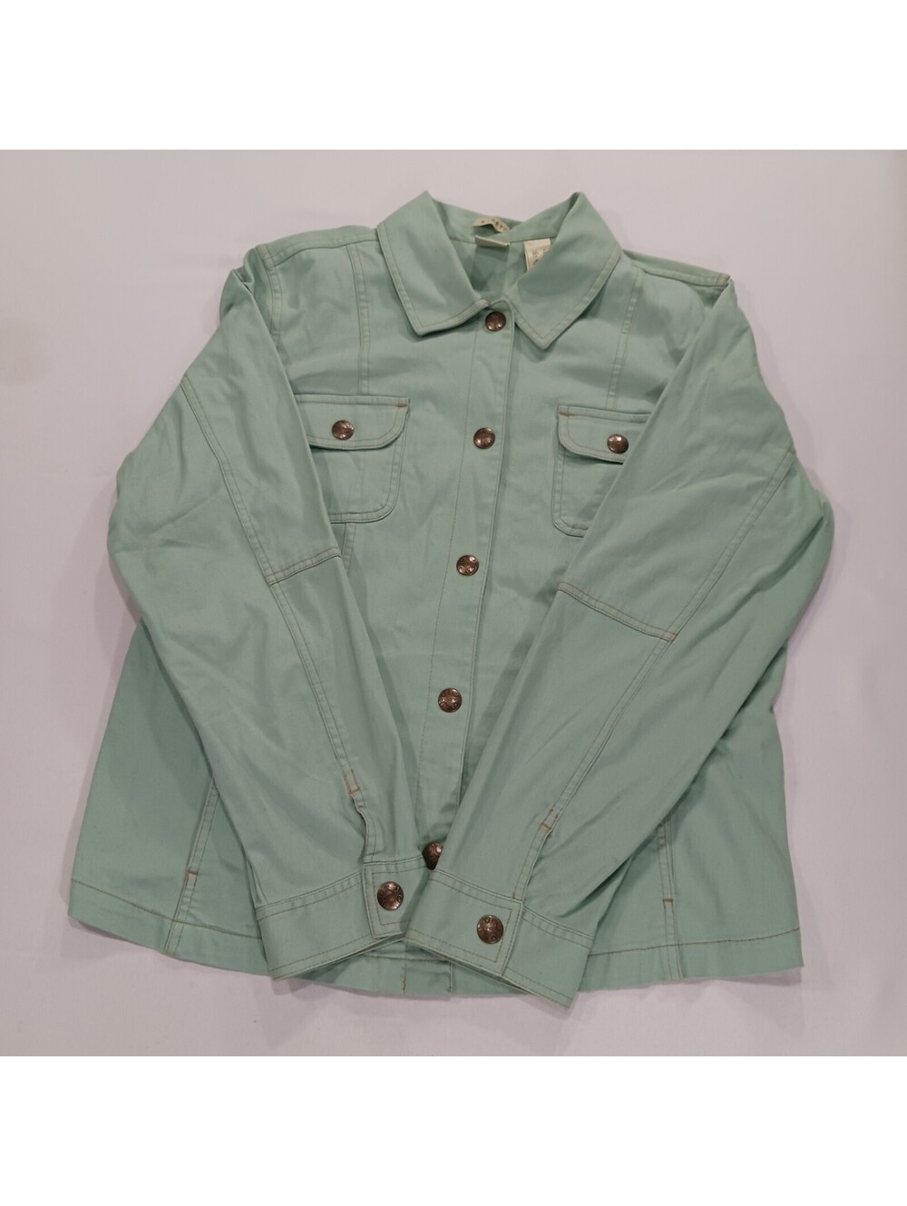 Belongings Stretch ZKMU0043 Women's Mint Green Front Button Jacket Size XL
